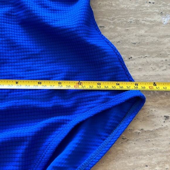 Vintage NWT One Piece Cobalt Blue Swim Wear Halter Neck Line Low Back S35 - Picture 8 of 14